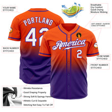 Load image into Gallery viewer, Custom Orange White-Purple Authentic Fade Fashion Baseball Jersey
