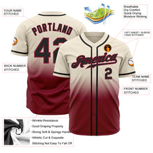 Load image into Gallery viewer, Custom Cream Black-Crimson Authentic Fade Fashion Baseball Jersey
