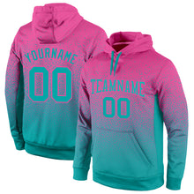 Load image into Gallery viewer, Custom Stitched Pink Aqua Fade Fashion Sports Pullover Sweatshirt Hoodie
