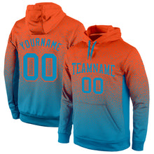 Load image into Gallery viewer, Custom Stitched Orange Panther Blue Fade Fashion Sports Pullover Sweatshirt Hoodie
