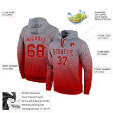 Load image into Gallery viewer, Custom Stitched Gray Red Fade Fashion Sports Pullover Sweatshirt Hoodie
