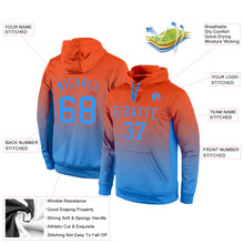 Load image into Gallery viewer, Custom Stitched Orange Powder Blue Fade Fashion Sports Pullover Sweatshirt Hoodie
