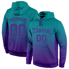 Load image into Gallery viewer, Custom Stitched Aqua Purple Fade Fashion Sports Pullover Sweatshirt Hoodie
