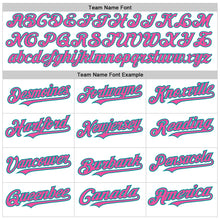 Load image into Gallery viewer, Custom White Pinstripe Pink-Teal Authentic Fade Fashion Baseball Jersey
