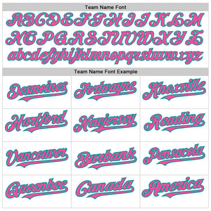 Custom White Pinstripe Pink-Teal Authentic Fade Fashion Baseball Jersey