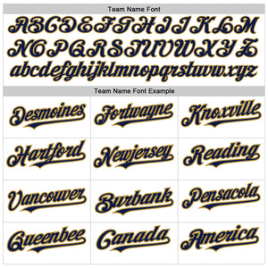 Custom White Pinstripe Navy-Old Gold Authentic Fade Fashion Baseball Jersey
