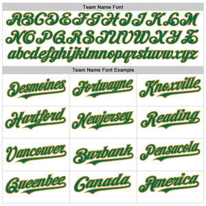 Custom White Pinstripe Kelly Green-Old Gold Authentic Fade Fashion Baseball Jersey