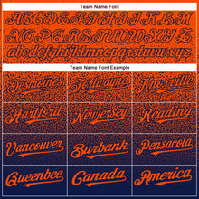 Load image into Gallery viewer, Custom Orange Navy Authentic Fade Fashion Baseball Jersey
