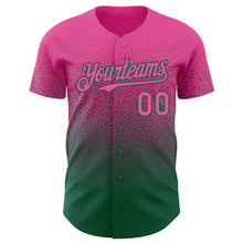 Load image into Gallery viewer, Custom Pink Kelly Green Authentic Fade Fashion Baseball Jersey
