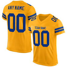 Load image into Gallery viewer, Custom Gold Royal Mesh Authentic Football Jersey
