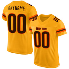 Load image into Gallery viewer, Custom Gold Brown-Orange Mesh Authentic Football Jersey
