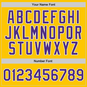 Custom Gold Purple-White Authentic Throwback Basketball Jersey