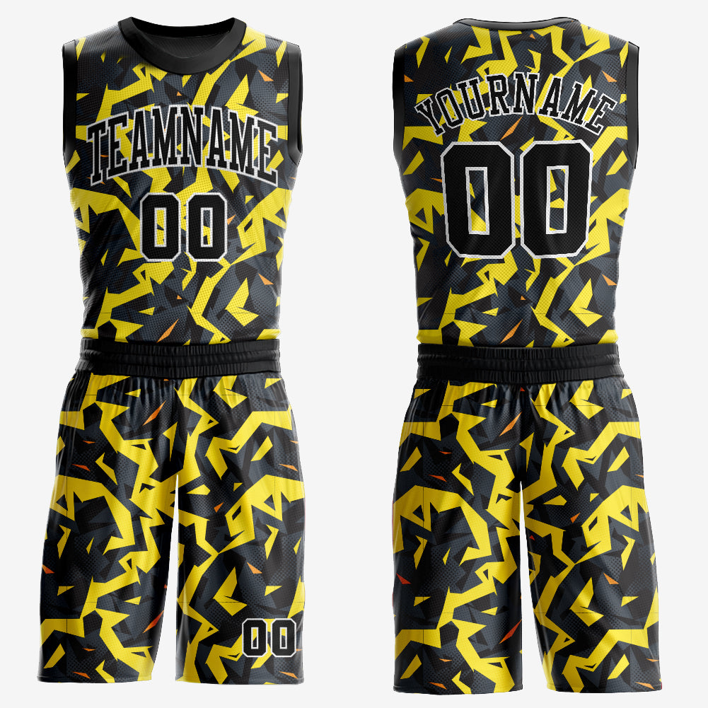 YELLOW full sublimated Basketball Jersey Template