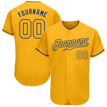 Custom Gold Gold-Royal Authentic Baseball Jersey