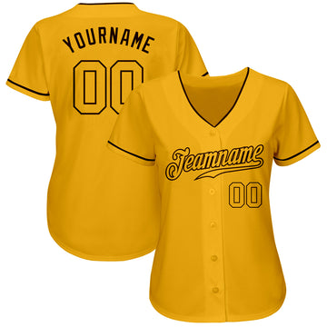 Custom Gold Gold-Brown Authentic Baseball Jersey