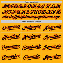 Load image into Gallery viewer, Custom Gold Black-Orange Authentic Baseball Jersey
