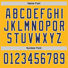 Load image into Gallery viewer, Custom Gold Navy-White Hockey Jersey
