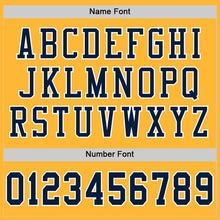 Load image into Gallery viewer, Custom Gold Navy-White Mesh Authentic Football Jersey
