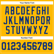 Load image into Gallery viewer, Custom Gold Royal-White Authentic Throwback Basketball Jersey
