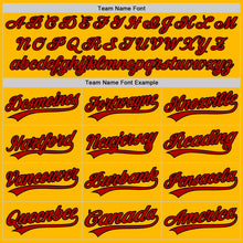 Load image into Gallery viewer, Custom Gold Red-Black Authentic Baseball Jersey
