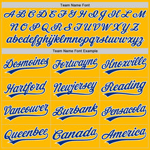 Load image into Gallery viewer, Custom Gold Royal-White Authentic Baseball Jersey
