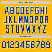 Load image into Gallery viewer, Custom Gold Royal-White Authentic Baseball Jersey
