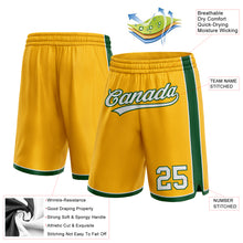 Load image into Gallery viewer, Custom Gold White-Green Authentic Basketball Shorts
