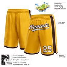 Load image into Gallery viewer, Custom Gold White-Brown Authentic Basketball Shorts

