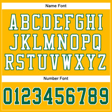 Load image into Gallery viewer, Custom Gold Kelly Green-White Mesh Authentic Football Jersey
