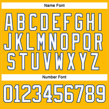 Load image into Gallery viewer, Custom Gold White-Royal Hockey Lace Neck Jersey
