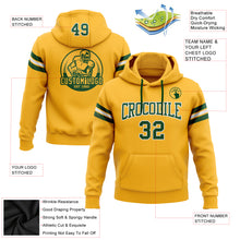 Load image into Gallery viewer, Custom Stitched Gold Green-White Football Pullover Sweatshirt Hoodie
