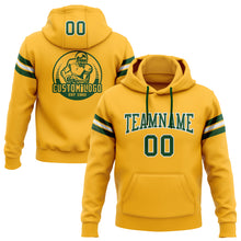 Load image into Gallery viewer, Custom Stitched Gold Green-White Football Pullover Sweatshirt Hoodie
