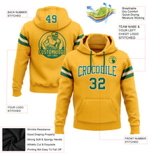 Load image into Gallery viewer, Custom Stitched Gold Kelly Green-White Football Pullover Sweatshirt Hoodie
