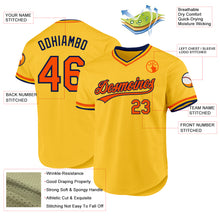 Load image into Gallery viewer, Custom Gold Orange-Navy Authentic Throwback Baseball Jersey
