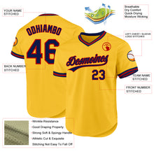 Load image into Gallery viewer, Custom Gold Navy-Red Authentic Throwback Baseball Jersey
