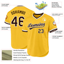 Load image into Gallery viewer, Custom Gold Brown-White Authentic Throwback Baseball Jersey
