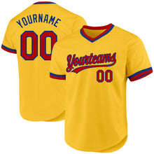 Load image into Gallery viewer, Custom Gold Red-Royal Authentic Throwback Baseball Jersey
