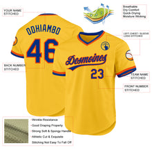 Load image into Gallery viewer, Custom Gold Royal-Orange Authentic Throwback Baseball Jersey
