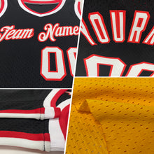 Load image into Gallery viewer, Custom Gold Royal-White Authentic Throwback Basketball Jersey
