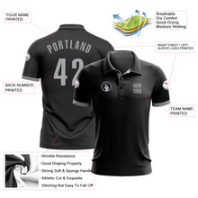 Load image into Gallery viewer, Custom Black Gray Performance Golf Polo Shirt
