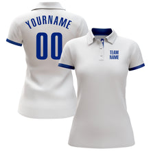 Load image into Gallery viewer, Custom White Royal Performance Golf Polo Shirt
