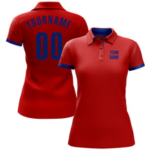 Load image into Gallery viewer, Custom Red Royal Performance Golf Polo Shirt
