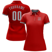 Load image into Gallery viewer, Custom Red Gray Performance Golf Polo Shirt
