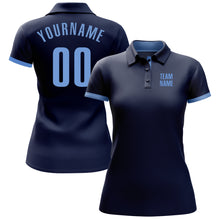 Load image into Gallery viewer, Custom Navy Light Blue Performance Golf Polo Shirt
