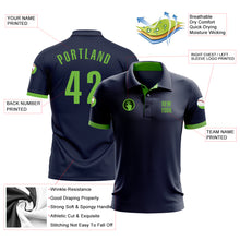 Load image into Gallery viewer, Custom Navy Neon Green Performance Golf Polo Shirt
