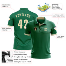Load image into Gallery viewer, Custom Kelly Green Cream Performance Golf Polo Shirt
