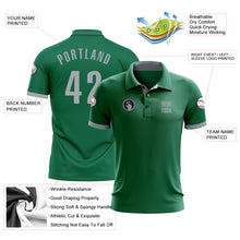 Load image into Gallery viewer, Custom Kelly Green Gray Performance Golf Polo Shirt
