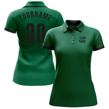 Load image into Gallery viewer, Custom Kelly Green Black Performance Golf Polo Shirt
