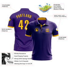 Load image into Gallery viewer, Custom Purple Yellow Performance Golf Polo Shirt
