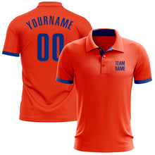 Load image into Gallery viewer, Custom Orange Royal Performance Golf Polo Shirt
